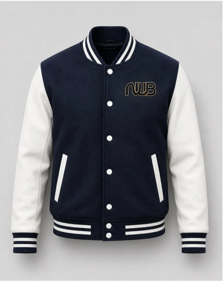 Navy jacket front product photo