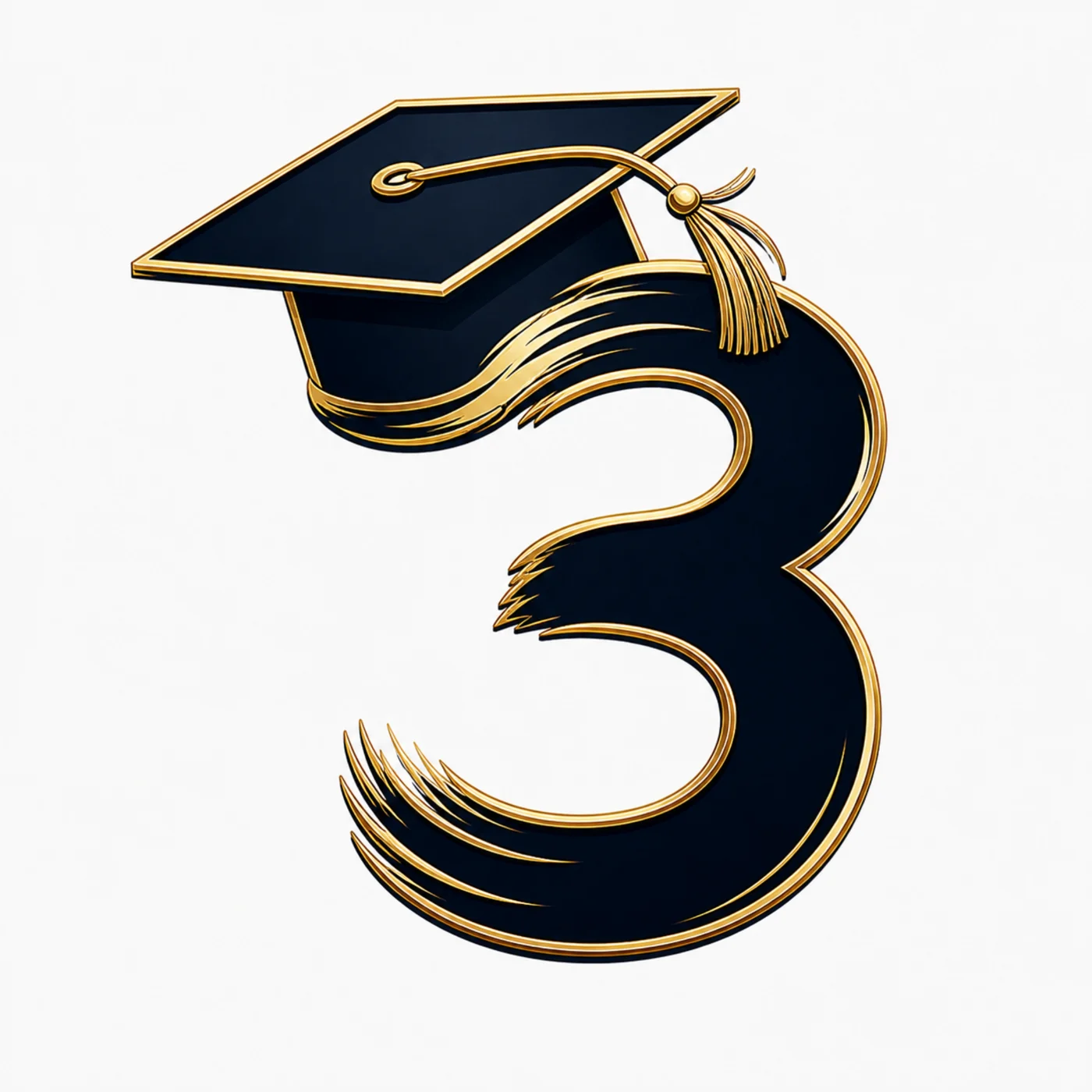 Number 3 graduation symbol